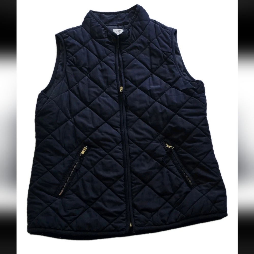 Crown & Ivy Navy Quilted Vest